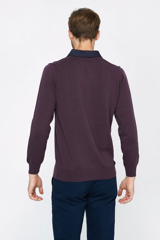 Erkek Giyim - İtalyan Yaka Regular Fit Triko Kazak