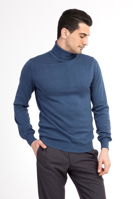 Erkek Giyim - Balıkçı Yaka Regular Fit Triko Kazak