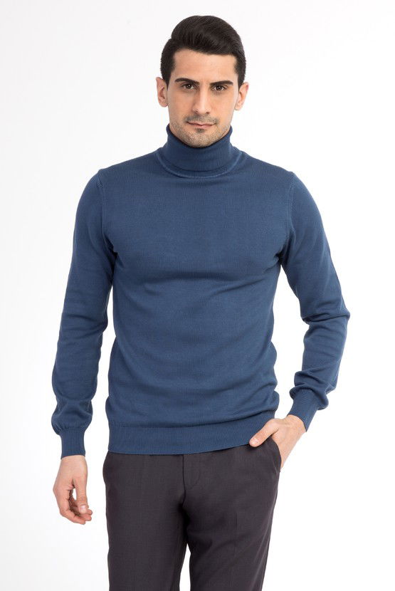 Erkek Giyim - Balıkçı Yaka Regular Fit Triko Kazak