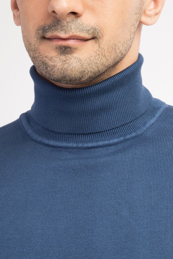 Erkek Giyim - Balıkçı Yaka Regular Fit Triko Kazak
