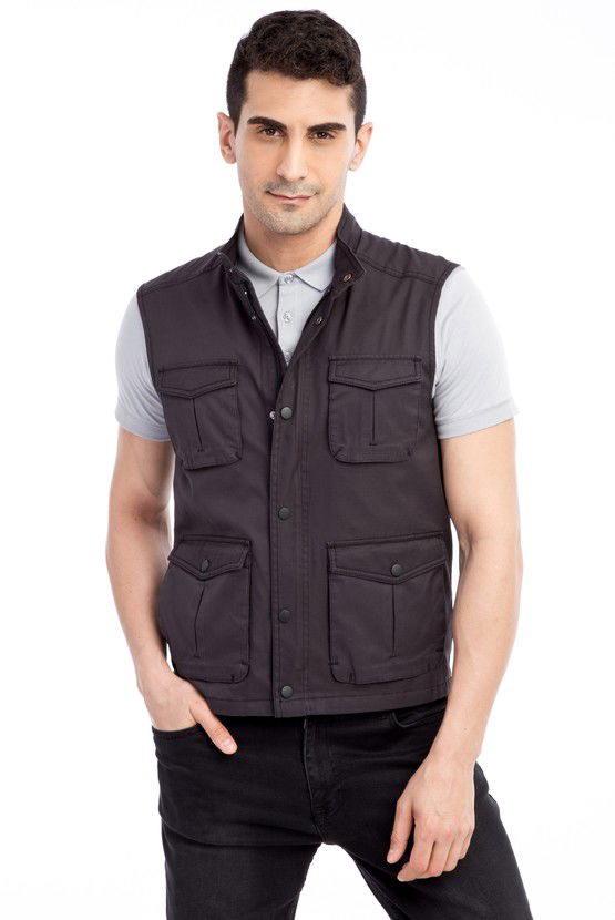 Erkek Giyim - Dik Yaka Spor Yelek