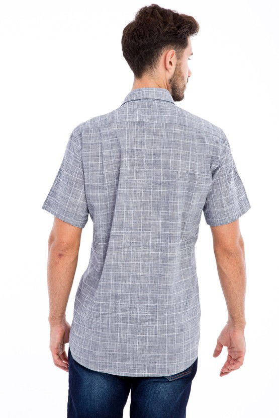 Erkek Giyim - Kısa Kol Regular Fit Ekose Gömlek