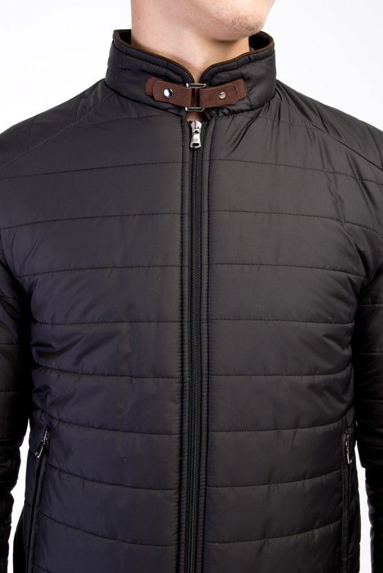 Erkek Giyim - Slim Fit Kapitone Mont
