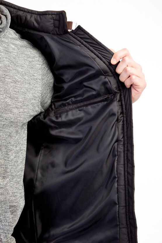 Erkek Giyim - Slim Fit Kapitone Mont