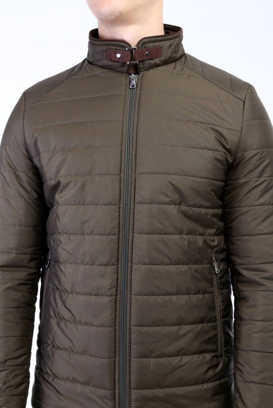 Erkek Giyim - Slim Fit Kapitone Mont