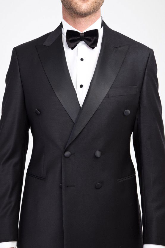 Erkek Giyim - Slim Fit Kruvaze Smokin / Damatlık