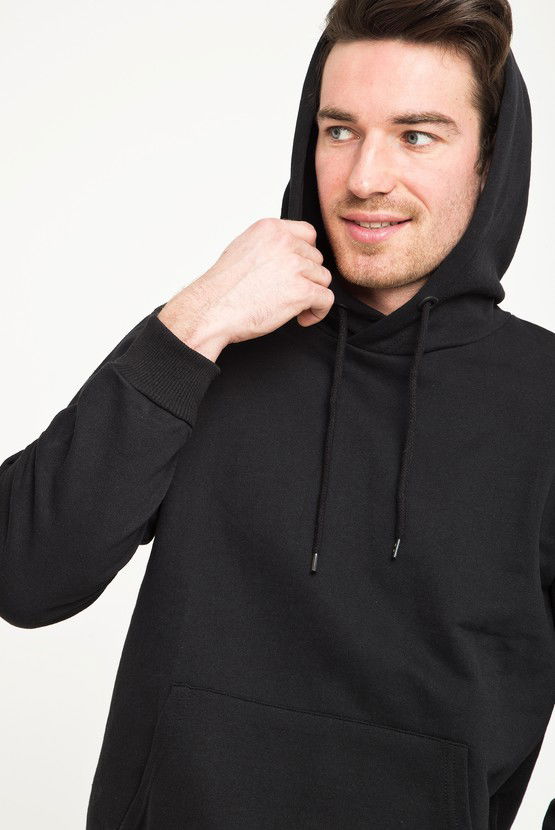 Erkek Giyim - Kapüşonlu Cepli Sweatshirt