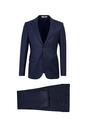  KOYU LACİVERT  Slim Fit Dar Kesim Desenli Takım Elbise