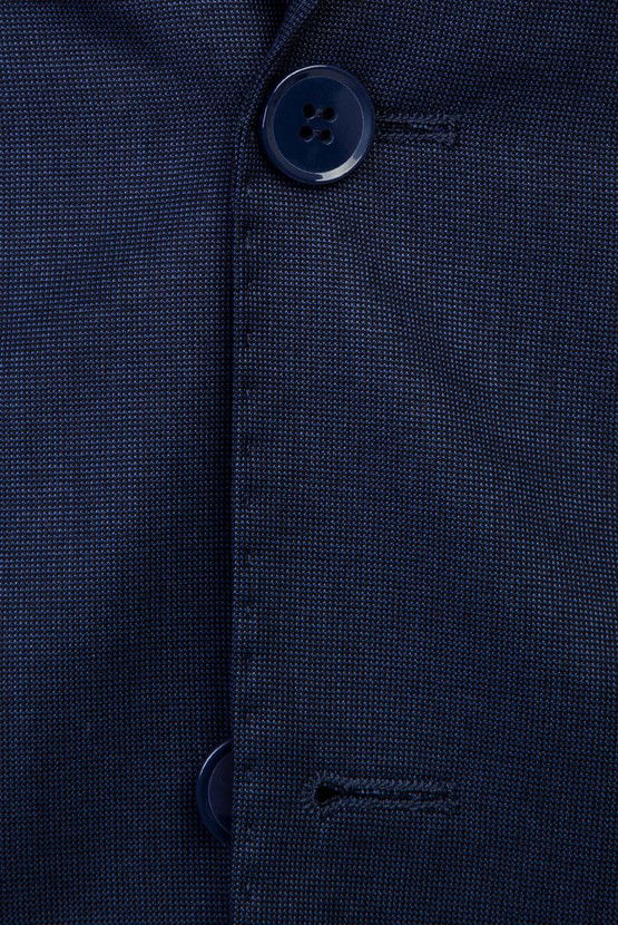 Erkek Giyim - Slim Fit Dar Kesim Desenli Takım Elbise