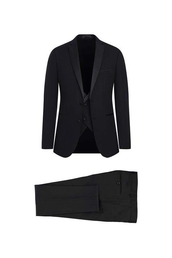 Erkek Giyim - Slim Fit Dar Kesim Mono Yaka Smokin / Damatlık & Set