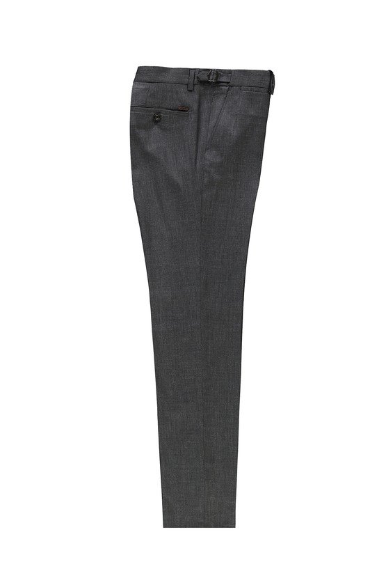 Erkek Giyim - Slim Fit Dar Kesim Tokalı Pileli Klasik Kumaş Pantolon