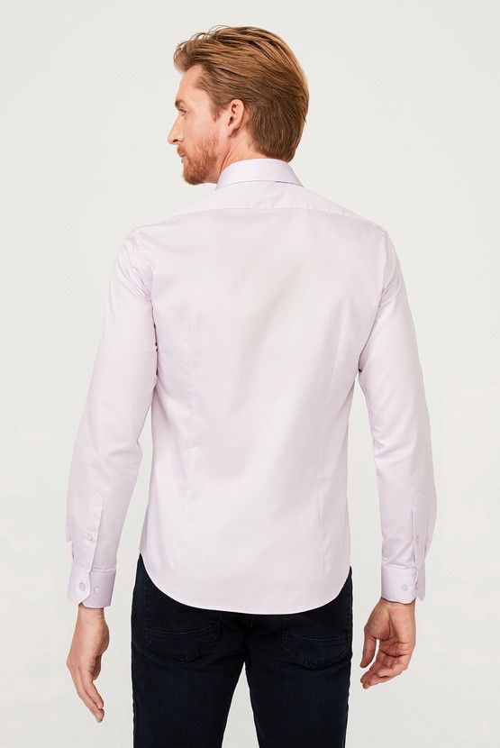 Erkek Giyim - Uzun Kol Non Iron Slim Fit Dar Kesim Pamuklu Gömlek
