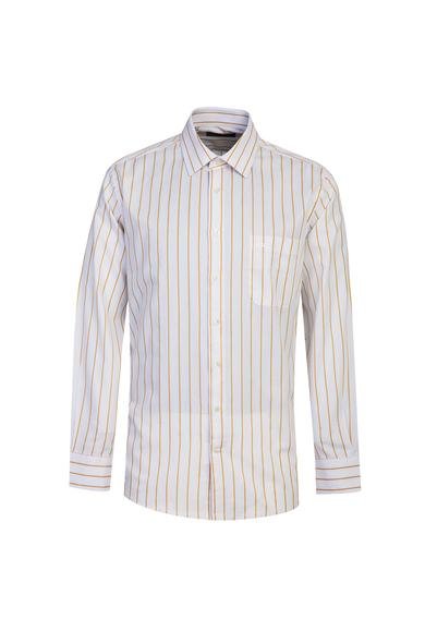 Erkek Giyim - HARDAL XL Beden Uzun Kol Regular Fit Çizgili Pamuk Gömlek