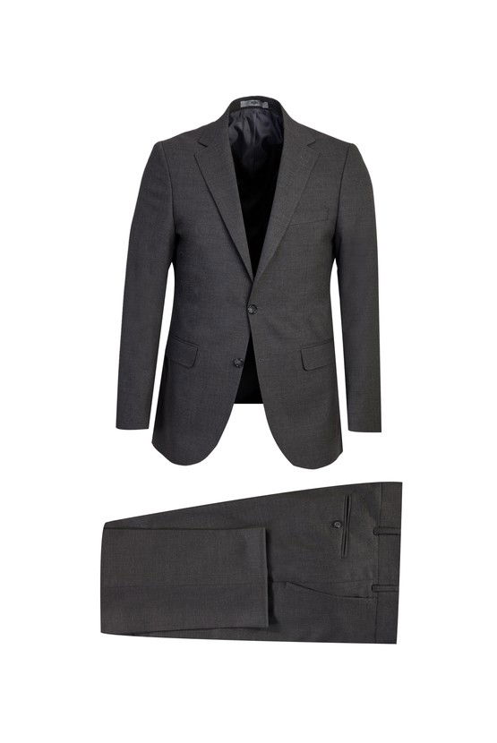 Erkek Giyim - Slim Fit Dar Kesim Yünlü Takım Elbise