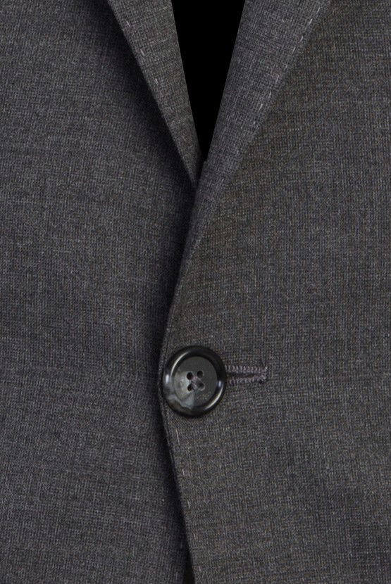 Erkek Giyim - Slim Fit Dar Kesim Yünlü Takım Elbise