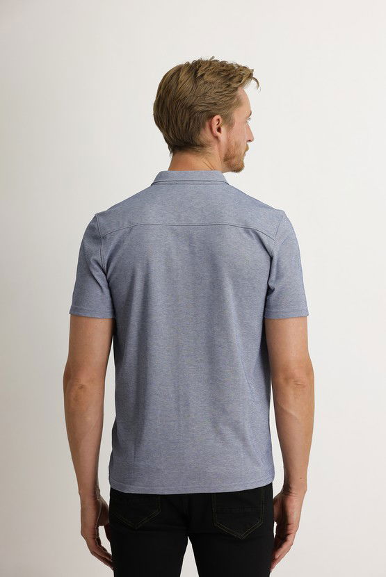 Erkek Giyim - Yarım İtalyan Yaka Slim Fit Gömlek Tişört