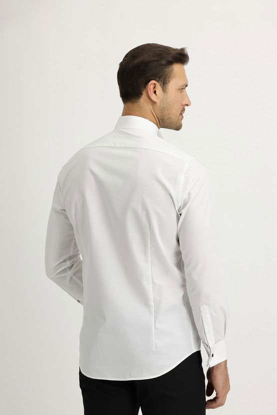 Erkek Giyim - Ata Yaka Slim Fit Dar Kesim Pamuk Gömlek