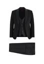  SİYAH  Slim Fit Dar Kesim Şal Yaka Yelekli Smokin & Damatlık
