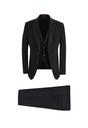  SİYAH  Slim Fit Dar Kesim Mono Yaka Yelekli Smokin & Damatlık