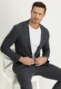  KOYU ANTRASİT  Slim Fit Dar Kesim Yünlü Çizgili Spor Ceket