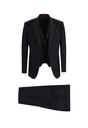  SİYAH  Slim Fit Dar Kesim Mono Yaka Yelekli Smokin & Damatlık