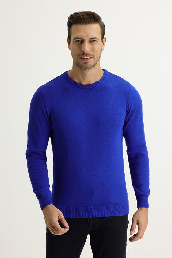 Erkek Giyim - Balıkçı Yaka Regular Fit Pamuklu Triko Kazak
