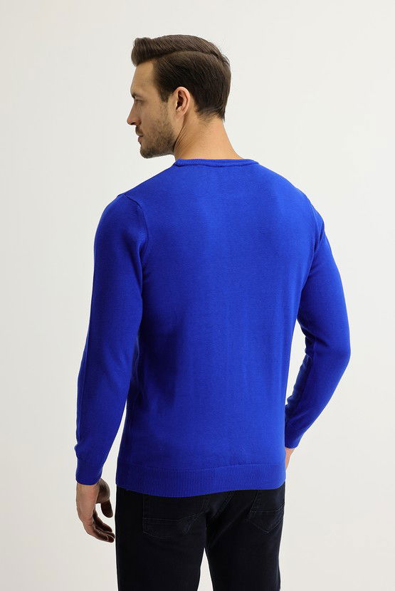 Erkek Giyim - Balıkçı Yaka Regular Fit Pamuklu Triko Kazak