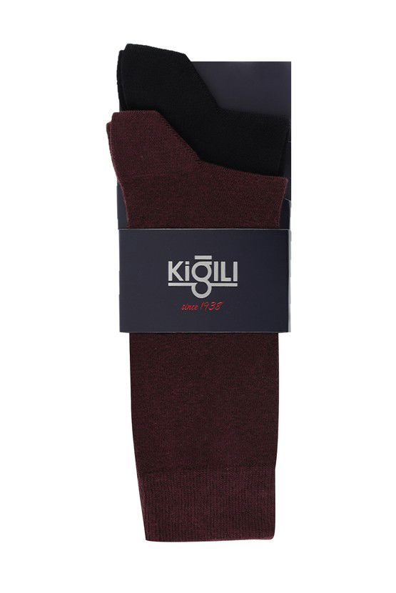Erkek Giyim - 2'li Düz Pamuklu Çorap Seti
