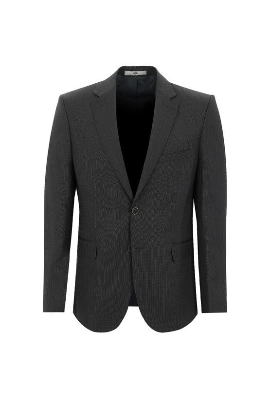 Erkek Giyim - Slim Fit Dar Kesim Çizgili Takım Elbise