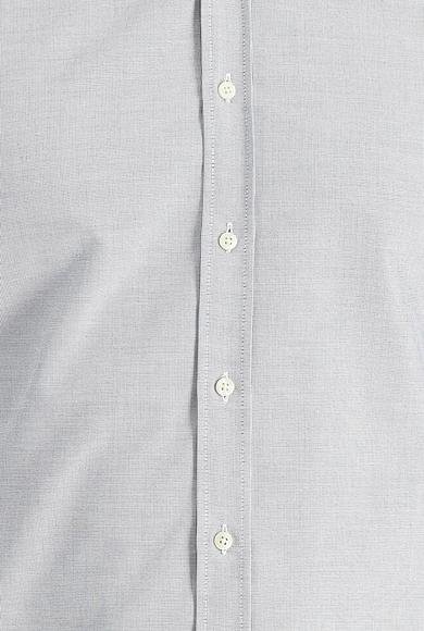 Erkek Giyim - AÇIK GRİ XS Beden Uzun Kol Regular Fit Desenli Gömlek