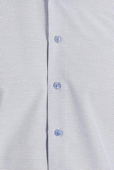 Erkek Giyim - GÖK MAVİSİ M Beden Uzun Kol Slim Fit Dar Kesim Klasik Desenli Pamuklu Gömlek