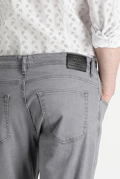 Erkek Giyim - ORTA GRİ 48 Beden Slim Fit Dar Kesim Likralı Denim Pantolon