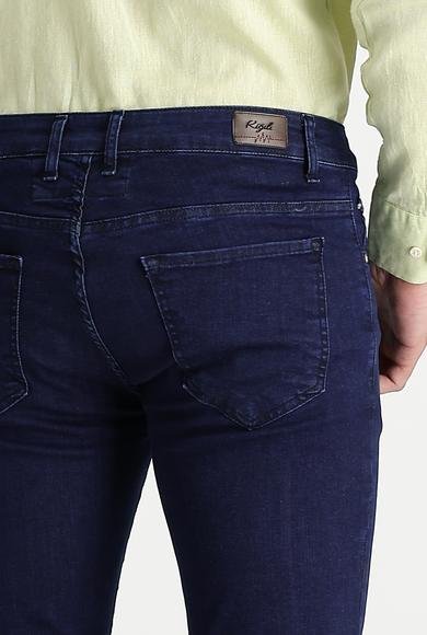 Erkek Giyim - KOYU LACİVERT 36 Beden Super Slim Fit Ekstra Dar Kesim Likralı Denim Pantolon