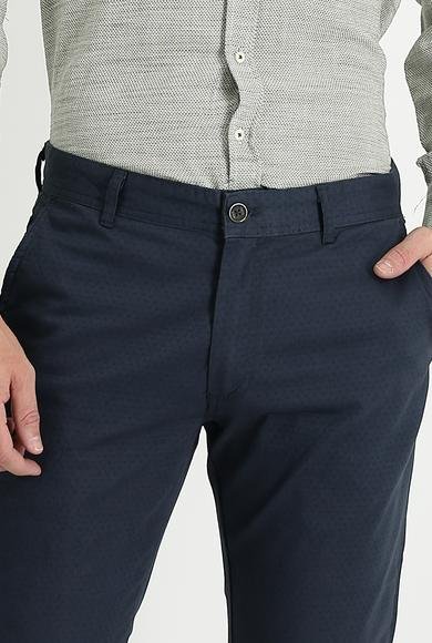 Erkek Giyim - ORTA ANTRASİT 54 Beden Regular Fit Desenli Likralı Kanvas / Chino Pantolon