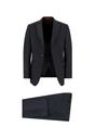  SİYAH  Slim Fit Dar Kesim Sivri Yaka Yelekli Smokin & Damatlık