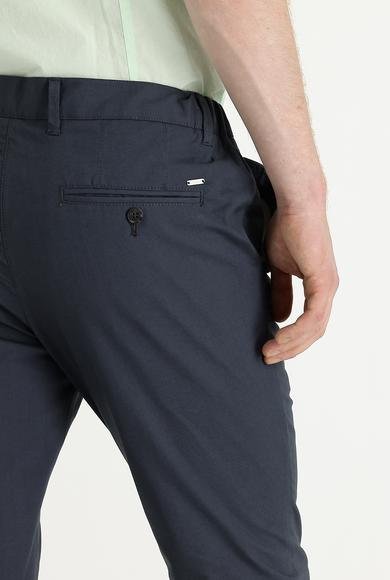 Erkek Giyim - ORTA ANTRASİT 50 Beden Slim Fit Dar Kesim Likralı Kanvas / Chino Pantolon