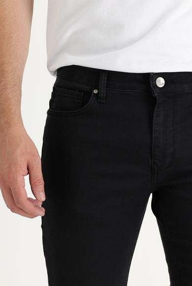 Erkek Giyim - SİYAH 34 Beden Super Slim Fit Ekstra Dar Kesim Likralı Denim Pantolon