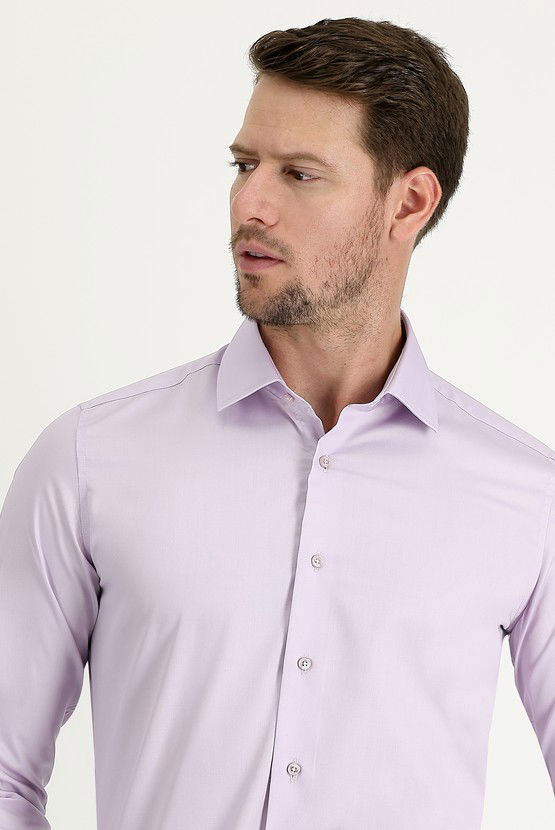 Erkek Giyim - Uzun Kol Non Iron Slim Fit Dar Kesim Pamuklu Gömlek