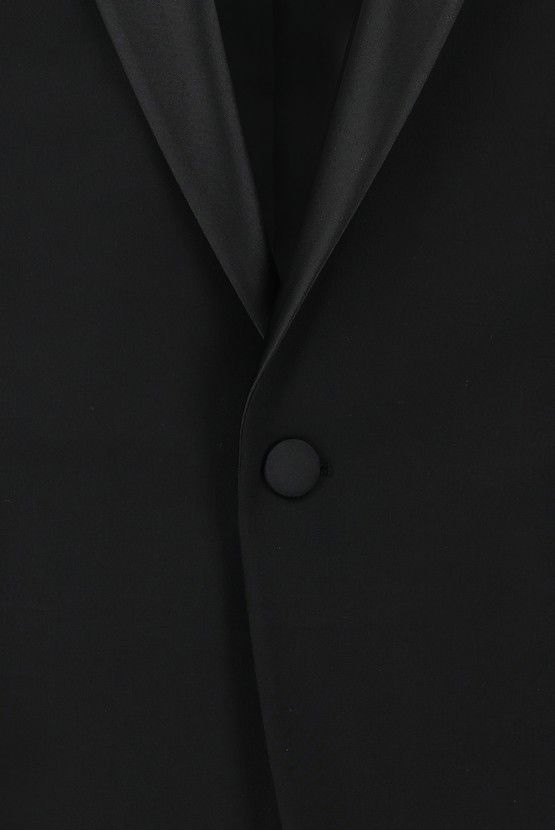 Erkek Giyim - Slim Fit Dar Kesim Şal Yaka Yünlü Smokin & Damatlık