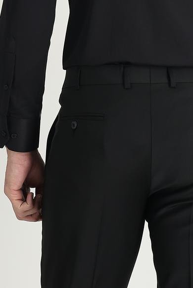 Erkek Giyim - SİYAH 56 Beden Yünlü Klasik Kumaş Pantolon