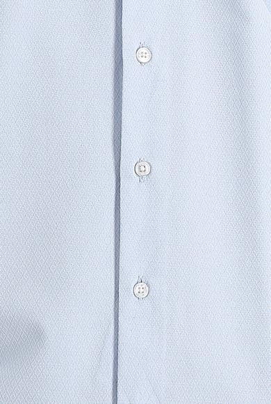 Erkek Giyim - UÇUK MAVİ XL Beden Uzun Kol Slim Fit Dar Kesim Klasik Pamuklu Gömlek