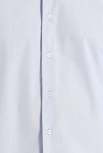 Erkek Giyim - AÇIK MAVİ M Beden Uzun Kol Slim Fit Dar Kesim Desenli Pamuklu Gömlek