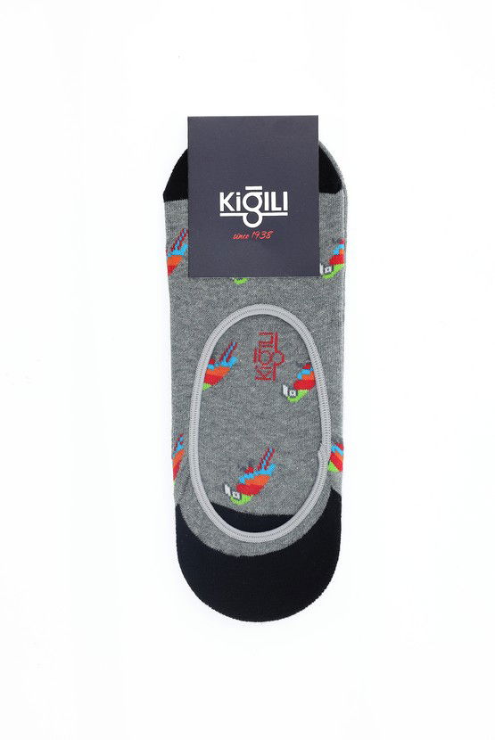 Erkek Giyim - 2'li Pamuklu Desenli Loafer Çorap Seti
