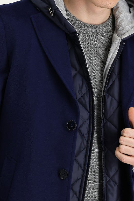Erkek Giyim - Slim Fit Yelekli Kaban
