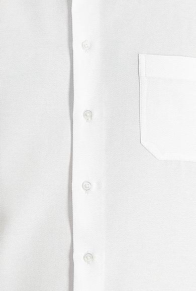 Erkek Giyim - BEYAZ M Beden Uzun Kol Klasik Desenli Gömlek