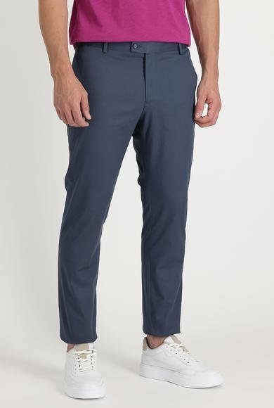 Erkek Giyim - ORTA PETROL 44 Beden Super Slim Fit Ekstra Dar Kesim Pamuk Klasik Kumaş Pantolon