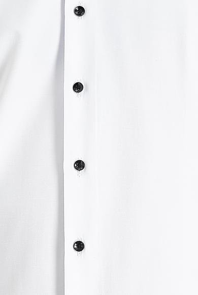 Erkek Giyim - BEYAZ XXL Beden Uzun Kol Ata Yaka Klasik Pamuklu Gömlek