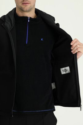 Slim Fit Dar Kesim Kapüşonlu Spor Yelek_3