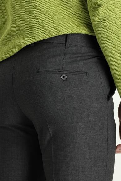 Erkek Giyim - METALİK GRİ 52 Beden Yünlü Klasik Kumaş Pantolon