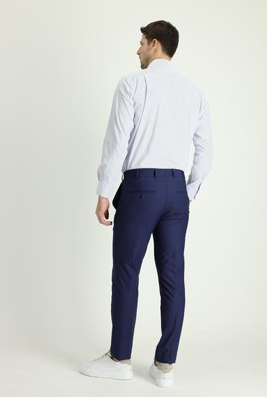 Erkek Giyim - ORTA LACİVERT 48 Beden Yünlü Klasik Kumaş Pantolon